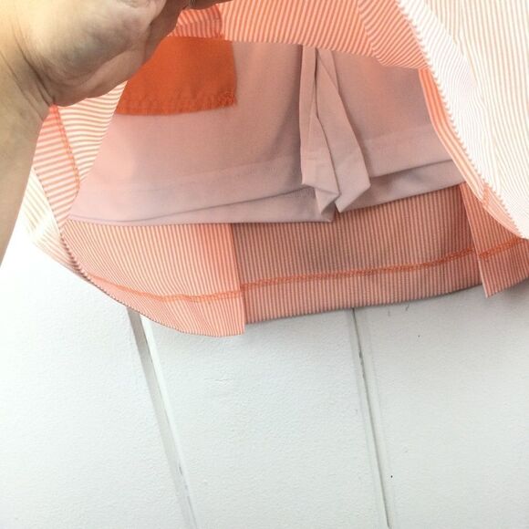 EP‎ Pro Golf Skort Orange & White Striped Seersucker Golf Short, Size - 6 - Picture 6 of 11